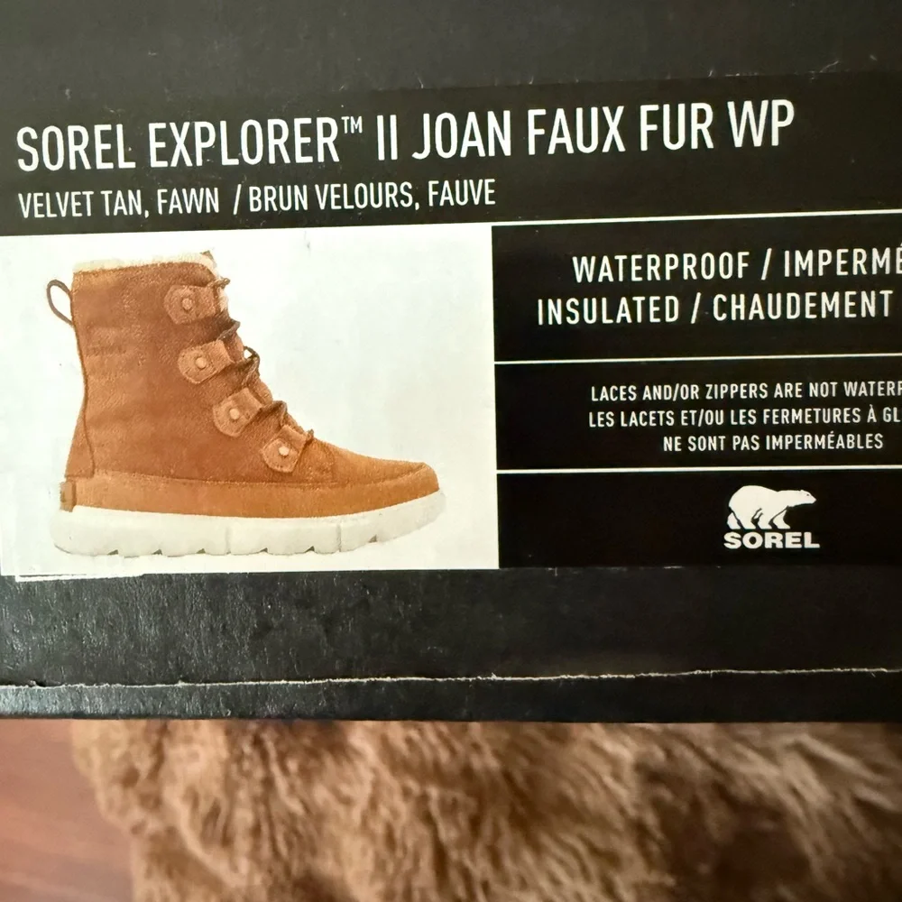 Sorel Explorer II Joan Faux Fur Boots in Tan - Picture 1 of 4